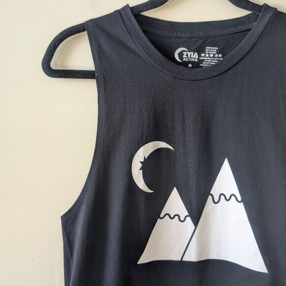 ZYIA Mountain Black White Moon Muscle Tank Size Medium - Picture 6 of 7